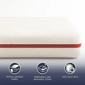 The White Stone Memory-Foam-Topper 180 x 200 cm H2 Leinen