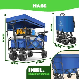 Kesser Bollerwagen faltbar GT9000 blau/grau