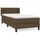 vidaXL Boxspringbett mit Matratze Dunkelbraun 100x200 cm Stoff - Braun