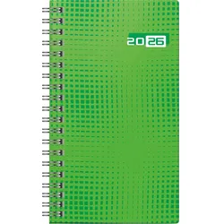 Rido Taschenkalender Modell int. 8,7x15,3cm 1 Woche/2 Seiten Grafik-Einband grün 2026