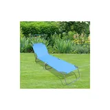 VCM Gartenliege 185 x 55 x 24 cm blau klappbar