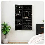 vidaXL Spiegel-Schmuckschrank mit LED-Beleuchtung Wandmontage Schwarz