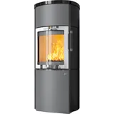 Kaminofen Hark 44-5.5 GT ECOplus RUA 5 kW - Ofenkacheln: schwarz-glänzend - Korpus: titan/verchromt