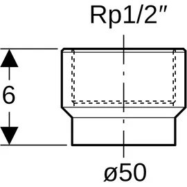Geberit Übergang mit Innengewinde DN 50 Rp 1/2