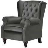 Sofa.de Ohrensessel Samt 83 x 102 x 89 cm Grau