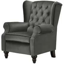 Sofa.de Ohrensessel Samt 83 x 102 x 89 cm Grau