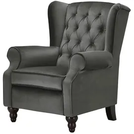 Sofa.de Ohrensessel Samt 83 x 102 x 89 cm Grau