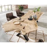 MassivHolz »Mammut« Unikat Baumstamm Esstisch ab 240 cm / Barock-Beine