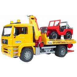 Bruder® Modellauto bruder MAN TGA Abschlepp-LKW mit Geländewagen