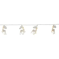 LED Lichterkette Rentiere 10 LED 1,35m Timer Dekolichterkette Weihnachtsdeko