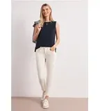 Street One Top mit Rundhals und Cut-Out-Detail - Blau