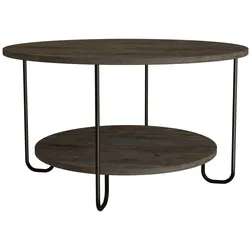 Couchtisch DECORTIE "CORRO COUCHTISCH", braun (dunkel kaffee), B:80cm H:45cm T:80cm, Tische, Couchtisch Runde Couchtische, Leichte Montage, Lagerung, Platzsparend