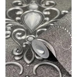 Glööckler Vliestapete Imperial Ornamental 70 cm x 10 m lila/schwarz/silber 54853