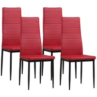 Albatros Esszimmerstühle MILANO 4er Set, Rot - Polsterstuhl mit Kunstleder-Bezug, Modernes Stilvolles Design am Esstisch - Küchenstuhl oder Stuhl