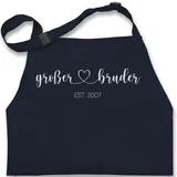 Kinderschürze Schürze Kinder Jungen Mädchen - Großer Bruder est - Ich werde großer Bruder Geschenk - Jahreszahl - 7-14 Jahre - Navy Blau - grosser 2024 geschenke für große großer+bruder - 7-13 Jahre