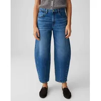 Opus Damen Barrel | Lissie Bold Barrel Jeans aus Dry Indigo® Mid Rise mid sea Blue, 38 L28 - 38W / 28L