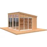 Palmako Holzpavillon »Nova«, mit Doppelstegplatten, BxT: 432x376 cm, braun, 17715345-0 braun B/H/T: 432 cm x 282 cm x 376 cm