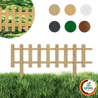 Floranica Zierzaun aus Holz 100 x 30 cm Natur imprägniert Steckzaun als Beeteinfassung Rasenkante Tierzaun Bauernzaun - Braun/Grau/Weiß/Grün