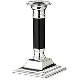 Edzard Kerzenleuchter Lincoln, mit schwarzem Schaft, edel versilbert, anlaufgeschützt, Höhe 15 cm