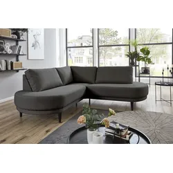 Ecksofa "Ronny L-Form", grau (anthrazit), B:200cm H:82cm T:200cm, ATLANTIC HOME COLLECTION, Sofas, mit Wellenunterfederung, organische Formsprache, organisches Sofa