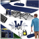 Kesser KESSER® Campingbett Feldbett Klappbar Klappbett Campingliege inkl. Tragetasche + Seitentasche Stabiles Feldbett 250kg Belastbar Metallrohr 600D Oxfordgewebe Tragbar Liege Reise Bequem