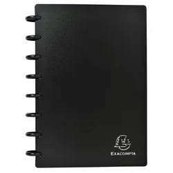 Exacompta 75151E 5x Visitenkartenbuch mit Ringen aus PP 800μ für 120 Karten - Schwarz