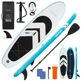 SereneLife SUP Board Aufblasbar Set – Stand Up Paddling Board mit Zubehör, rutschfestes Eva-Deck für See, Fluss, Touring und Freizeit