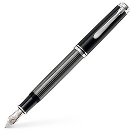 Pelikan Souverän M805 Stresemann Kolbenfüller schwarz/anthrazit/silber F (fein)