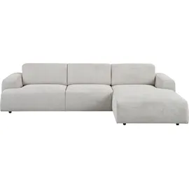 Home Affaire Ecksofa HOME AFFAIRE "Linkka, Breite 301 cm", beige (natural), B:301cm H:75cm T:163cm, 90% PES, 10% Nylon, Sofas, Ecksofa, L-Form, in einem weichen Chenille-Stoff, mit Wellenunterfederung