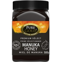 Pure Gold Manuka-Honig 525+ 500 g, Honig aus Neuseeland, im Kunststoffbehälter, MBO-zertifiziert und nach MPI-Standards