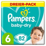 Pampers Baby-Dry Größe 6, 82 Windeln, bis zu 12 Stunden Rundumschutz, 13-18kg