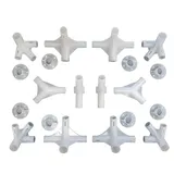 20 Stück Pavillon Ersatzverbinder Set, 3x6 m Pavillon Markise Zelt Zubehör, Ecken-, Mittel- und Dachverbinder sowie Zeltfüße, Rohrdurchmesser 25 mm / 19 mm, Kunststoff Verbindungsstücke