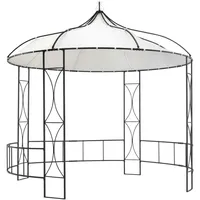 VidaXL Pavillon 300 x 290 cm Weiß Rund