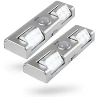 greate 2x LED mit Bewegungsmelder - LED Schrankbeleuchtung mit Bewegungsmelder & einstellbarer Lichtstrahlung für Schrank, Treppe uvm - Schrankbeleuchtung Batterie