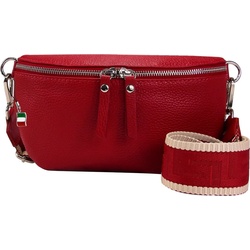 FLORENCE Gürteltasche Florence Echtleder Gürteltasche Damen rot (Gürteltasche), Damen Leder Gürteltasche, rot, mehrfarbig ca. 25cm rot