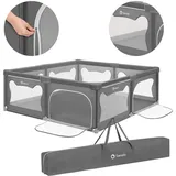 lionelo WILLOW XL Laufgitter für Kinder & Babys, Grey Concrete