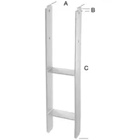 FP Zaunpfahl 121 x 5 cm Weiß/Feuerverzinkt