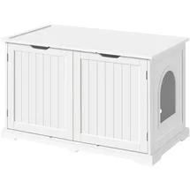Yaheetech Katzenschrank mit großem Stauraum, Katzenhaus mit Einzeltür, Verdecktes Katzenklo katzentoilette XXL Katzenkommode Holz Weiß