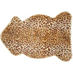 Kunstfell-Teppich Leopard braun 90 cm NAMBUNG