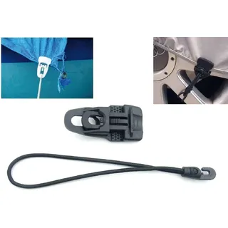 50 x Holdon® Planenclips MIDI Schwarz + 25 cm Ø 4 mm Spanngummi Spannfix - Planenspanner Clips mit Bungee Gummi