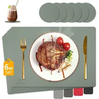 Luxuskollektion Tischsets & Untersetzer Lederoptik Abwaschbar Set