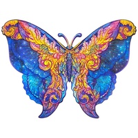Unidragon 199-tlg. Holzpuzzle Intergalaxy Butterfly, Medium 32x23 cm