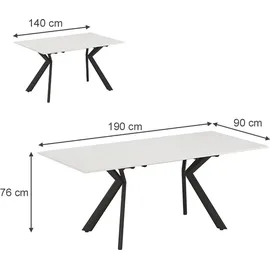 Vicco Esstisch Trill, 140 x 90 cm ausziehbar