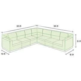 Perel Schutzhülle L-förmig 300 x 300 x 70 cm Grau