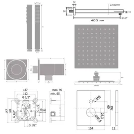 Kronenbach Quara 3.0 Duschsystem Unterputz Einhebelmischer eckig Chrom 12345678