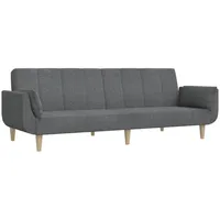 VidaXL Schlafsofa 2-Sitzer mit 2 Kissen Hellgrau Stoff