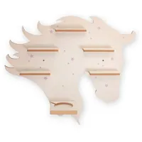 Kreative Feder Regal „Pferd“ für Toniebox und Tonies inkl. 40 Metallplättchen für Flexible Befestigung der Tonie Figuren (Pferd)