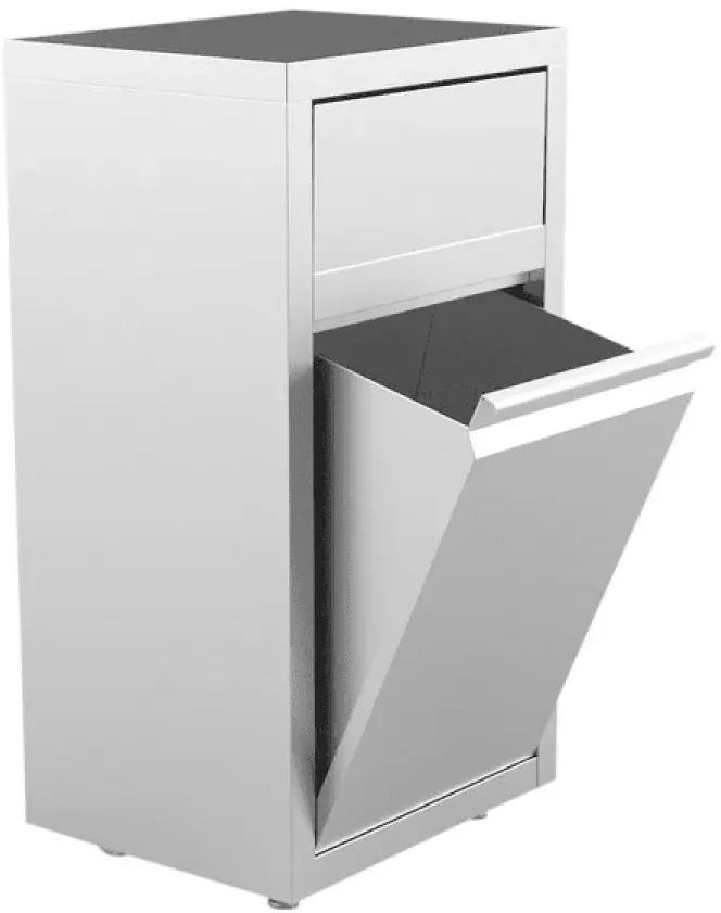 Mülleimer 50L Edelstahl – Abfalleimer 50 Liter, robust, hygienisch