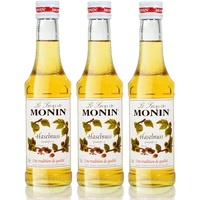 3x Monin Haselnuss / Noisette Sirup, 250 ml Flasche