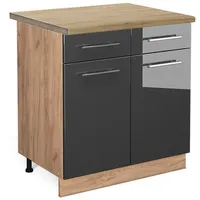 Vicco Schubladenschrank Fame-Line 80 x 60 x 82 cm Grau
